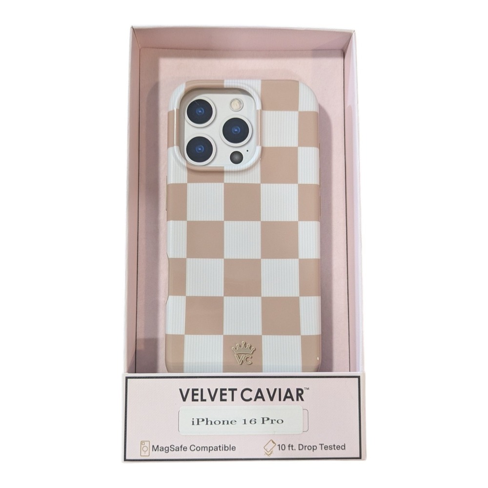 J2-O Velvet Caviar Magsafe Case for Apple‎ iPhone 16 Pro - Checker Nude